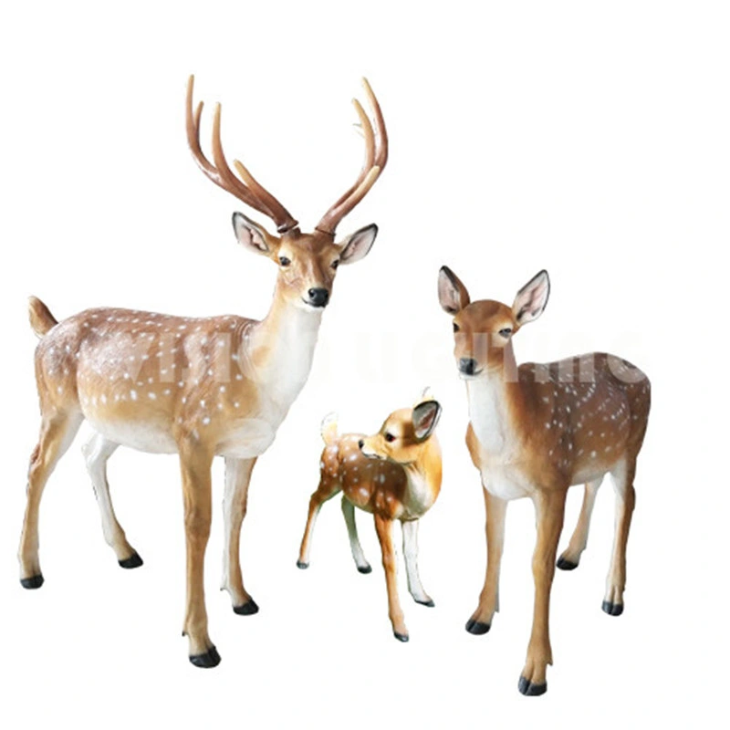 Support Customize Big Party Props Resin Fiberglass Deer Animals Statues