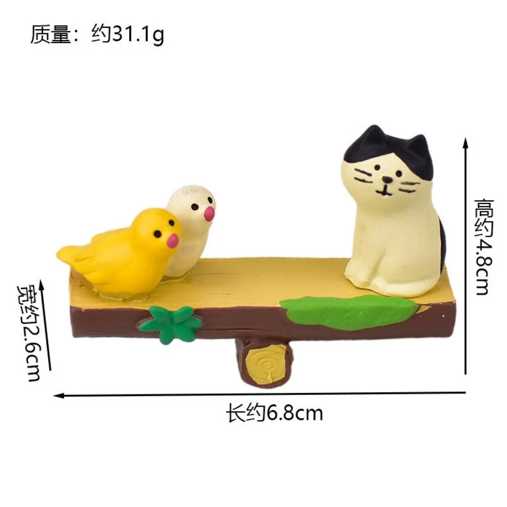 Garden Statue Resin Craft Cute Cat Playing The Seesaw Sculpture Home Decor Wyz21888