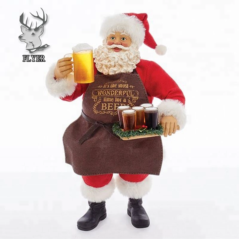 Wholesale Large Fiberglass Christmas Santa Claus Resin Indoor Outdoor Decorative Statue Sculpture for Sale