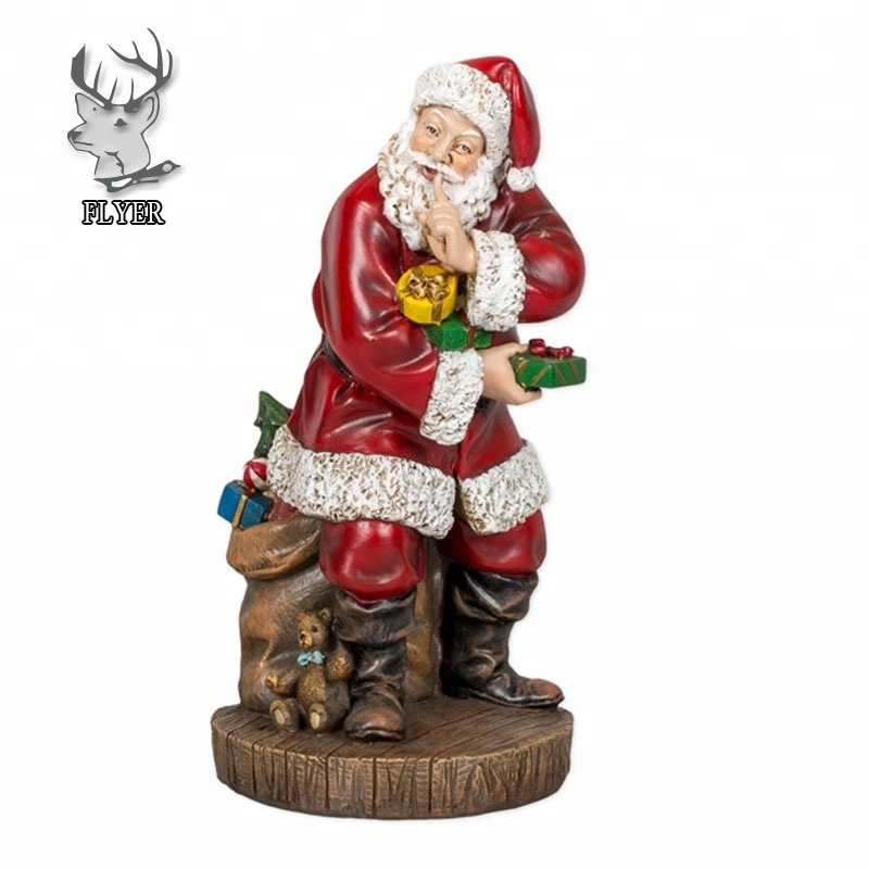 Wholesale Large Fiberglass Christmas Santa Claus Resin Indoor Outdoor Decorative Statue Sculpture for Sale