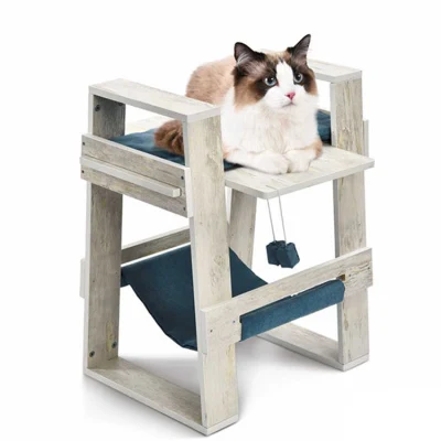 오락과 휴식을 위한 현대 두 배 갑판 나무로 되는 고양이 침대 가구 애완 동물 집