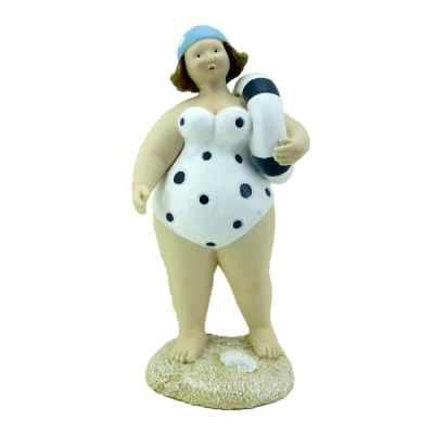 홈 장식에 대한 수지 아름다운 해변 뚱뚱한 여자 동상 수지 레이디 입상