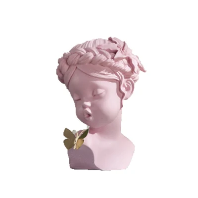 북유럽 현대 간단한 조각 창조적 인 수지 그림 천사 머리 동상