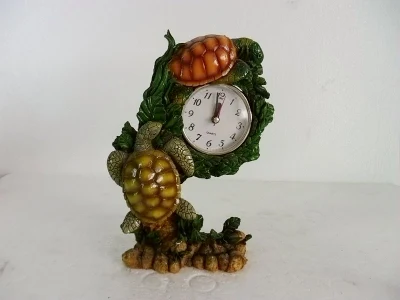 크리 에이 티브 시계 수지 거북이 공예 완벽한 책상 장식 장식품