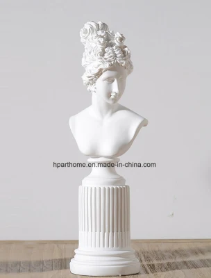 현대 간결한 흰색 인공 숙녀 Polyresin 그림 작은 조상 가구