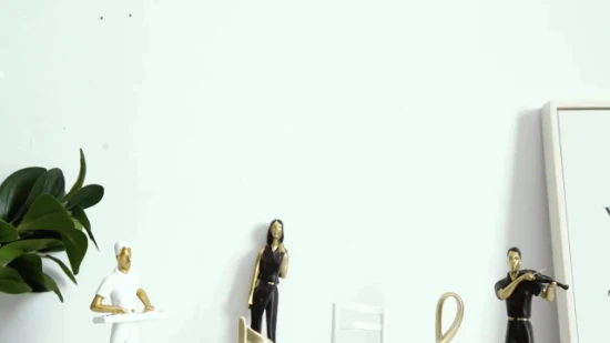홈 장식 액세서리 현대 입상 예술 조상 책상 장식품 황금 음표 수공예품